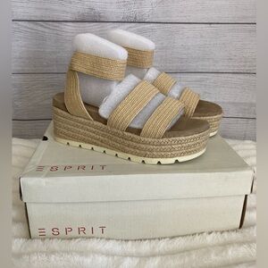 Esprit | NEW Allison Natural Raffia Platform Sandals